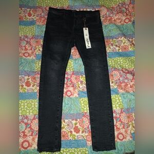 Purple Brand Black Washed Skinny Jeans